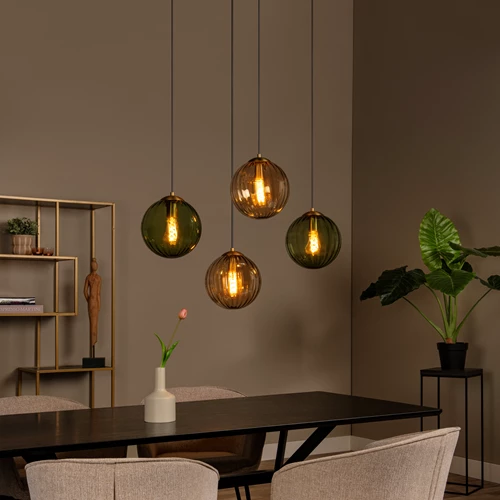 Lucide MONSARAZ - Pendant light - 4xE27 - Green - atmosphere 1